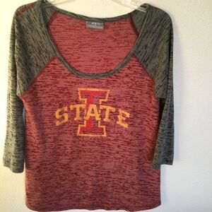 Iowa State P2 Red and Gray Shirt Top 3/4 sleeve Game Day Size Women’s XXL
